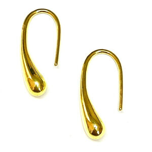 New Teardrop Hoop Earring 18k Gold Plate 925 Trendy Fashion Jewelry AU05